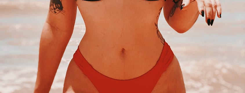 Girl in bikini after body contouring